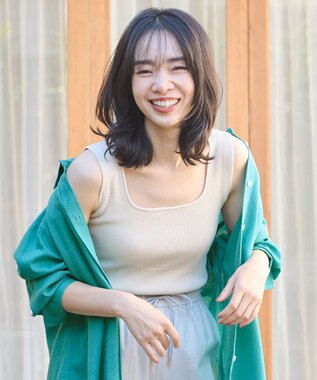 ANY 【洗濯機可能】タンクトップリブニット エクリュ