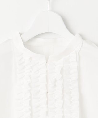 自由区 【洗える】ソフトリネンフリルディティール ブラウス オフ