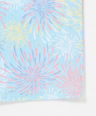 ANY KIDS 【簡単着付け】2WAY セパレート浴衣セット サックスブルー×花火