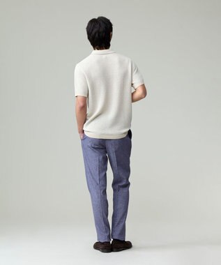 J.PRESS MEN 【HTBRID LINEN】スキッパーニット ポロシャツ ベージュ系1