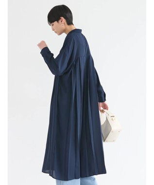 AMERICAN HOLIC ジョーゼットバックプリーツワンピース Navy