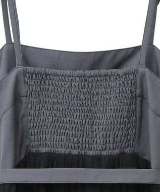 Green Parks ・ＥＬＥＮＣＡＲＥ　ＤＵＥ　チュールドッキングワンピ Charcoal Gray