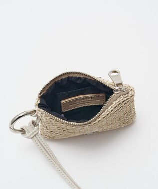 russet ナイロンラフィアスクエアマルチケース(Z-319) Ivory