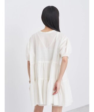 earth music&ecology 綿ローンティアードチュニック Off White