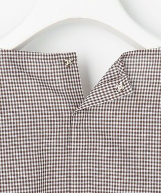 J.PRESS LADIES S リネンminiチェック プルオーバー ブラウス ブラウンギンガム系