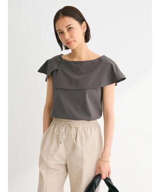 Green Parks オフショル風カットプルオーバー Gray