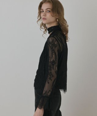 GRACE CONTINENTAL レースボウタイブラウス ブラック