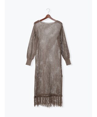 Te chichi フリンジメッシュニットワンピース《2025Autumn catalog vol.2 item》 モカ