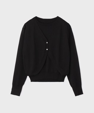 GRACE CONTINENTAL レイヤードニットトップ ブラック