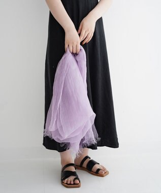 muto Ramie 500 plain リネンストール purple plain