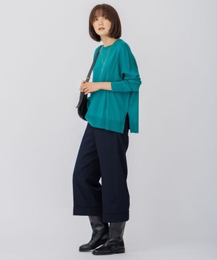 23区 【12色展開/新色追加】ウーステッドウール ビッグシルエット ニット [WEB限定]ダークグリーン系