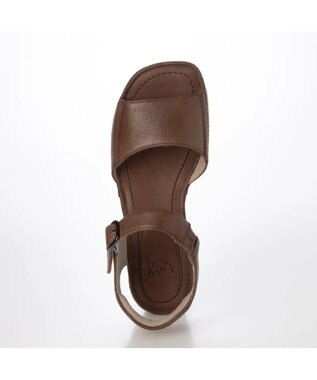 ing <ing>【WEB限定】【サスティナブル】ウエッジヒールレザーサンダル ダークブラウン