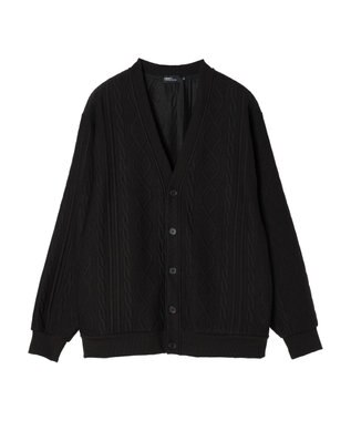 CRAFT STANDARD BOUTIQUE ケーブル柄カットカーディガン1 Black