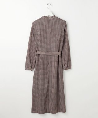 J.PRESS LADIES L デシンハウンドトゥースプリント ワンピース ブラウン系