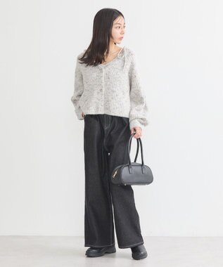 earth music&ecology ＳＥＴ２点ショートカーディガン＋肩リボンキャミソー Light Gray