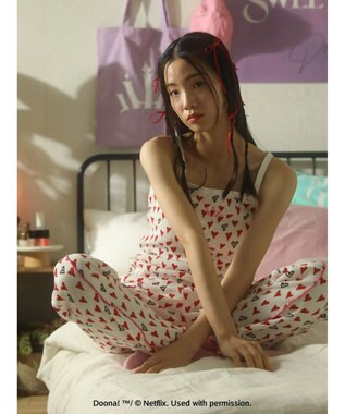 Green Parks ●ＤＯＯＮＡ！　ハートｐｔワッフルキャミ Red