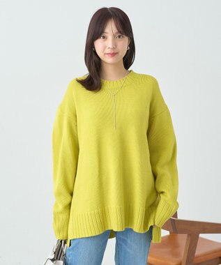 earth music&ecology ウォッシャブルスリットチュニック Yellow