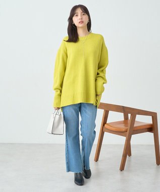 earth music&ecology ウォッシャブルスリットチュニック Yellow