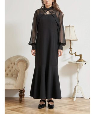 earth music&ecology ＳＥＴ２点シアーボレロ＋キャミワンピース Black