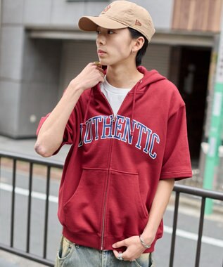 WEGO 【ユニセックス着用ITEM】カレッジロゴジップパーカー（SS） ワイン