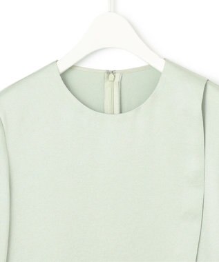 ICB 【WEB限定・洗える】サテンクレープ Tブラウス ピスタチオ系