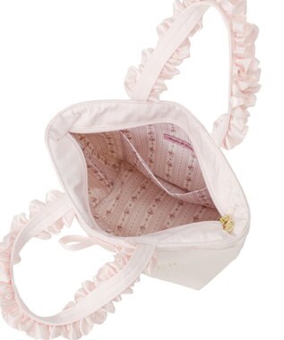 Maison de FLEUR ブランドロゴフリルハンドルトートSバッグ Pink