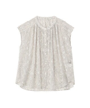 YECCA VECCA シアードット柄ブラウス Off White