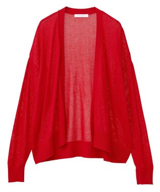 Green Parks 接触冷感ゆったりカーディガン Red