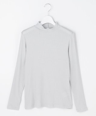 J.PRESS LADIES シルク混ベアテレコ ハイネック シアー カットソー ライトグレー系