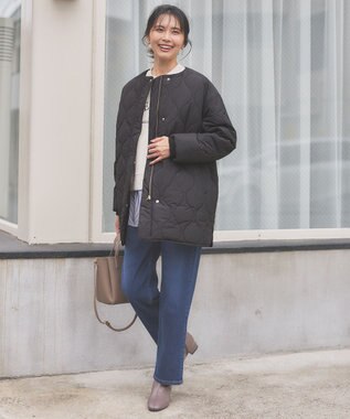 ANY 【蓄熱保温/撥水/洗濯機可能】撥水ウォームキルトブルゾン ブラック