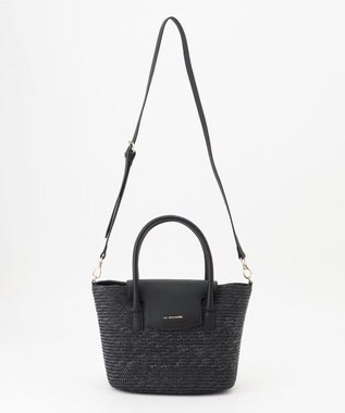 LA BAGAGERIE フラップ2WAYかごトートバッグ ブラック