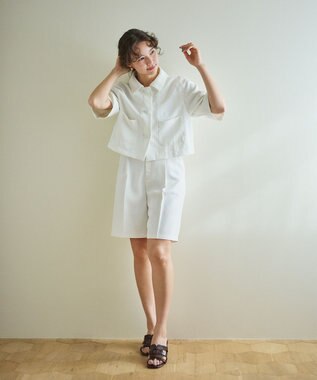 #Newans ストレートシルエットハーフパンツ ホワイト