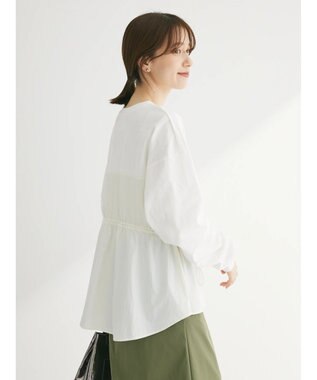 Green Parks ドロストドッキング長袖プルオーバー Ecru