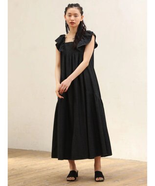 Green Parks ■ＥＳＣＡＲ　デニムピンタックワンピース Black