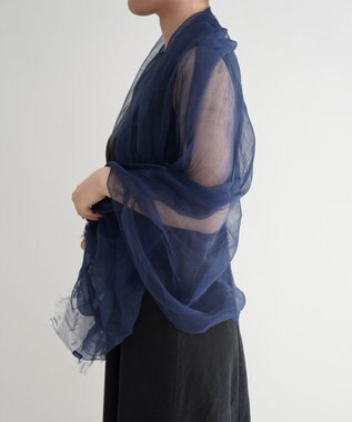 muto Ramie 500 plain リネンストール navy plain