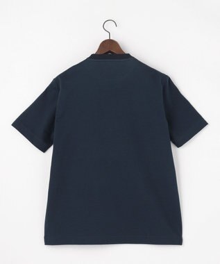 JOSEPH ABBOUD 【オーガニックコットン使用・MADE IN JAPAN】千鳥ジャカード Tシャツ ネイビー系