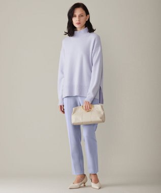 自由区 L 【洗える】ウールカシミヤブレンドハイネック ニット テンダーブルー