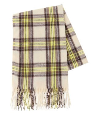 Green Parks カシミヤライクチェックストール Yellow