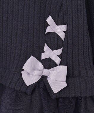 ANY KIDS 表起毛 レースアップ チュニック ネイビー