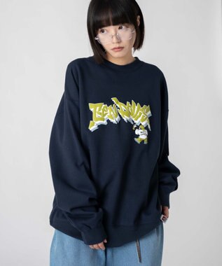 WEGO 【ユニセックス着用ITEM/MLサイズ展開】別注BENDAVISバブルロゴプルオーバー ネイビー