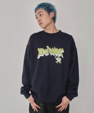 WEGO 【ユニセックス着用ITEM/MLサイズ展開】別注BENDAVISバブルロゴプルオーバー ネイビー