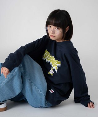 WEGO 【ユニセックス着用ITEM/MLサイズ展開】別注BENDAVISバブルロゴプルオーバー ネイビー