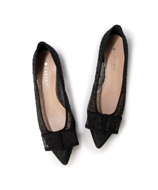 MODE ET JACOMO <carino>ドットチュールパンプス ブラック