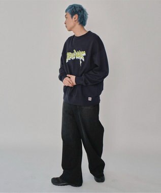 WEGO 【ユニセックス着用ITEM/MLサイズ展開】別注BENDAVISバブルロゴプルオーバー ネイビー