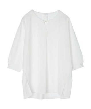 Green Parks バー付き７分袖ブラウソー Off White