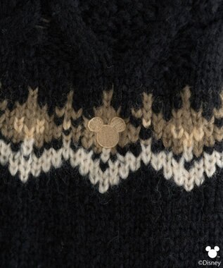 earth music&ecology 【予約】Disney/ミッキー刺繍ノルディックニットチュニック ブラック