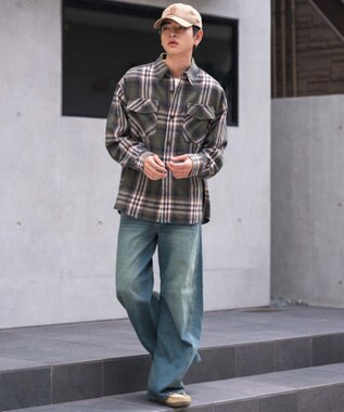 WEGO 【ウエスト調整可/SMLサイズ展開】ローライズカバーフィットフレアデニムパンツ デニム中濃加工色