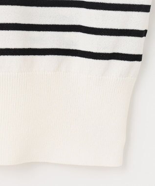 ANY 【UVケア/接触冷感/アンチピリング】クールタッチフレンチスリーブニット オフ×ブラック