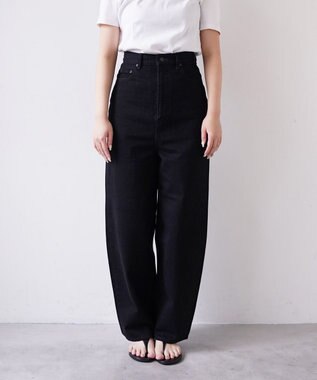woadblue 石岡真実さん着用 サルエルブレットデニムパンツ ブラック BLACK