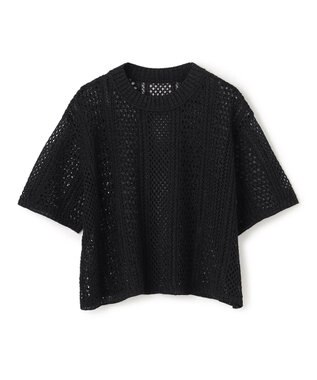 BEIGE， ATACAM / パターンメッシュ ハーフニット Black